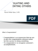 Congratulating and Complimenting Others: by Nurul Hilda Ilyas, S.PD