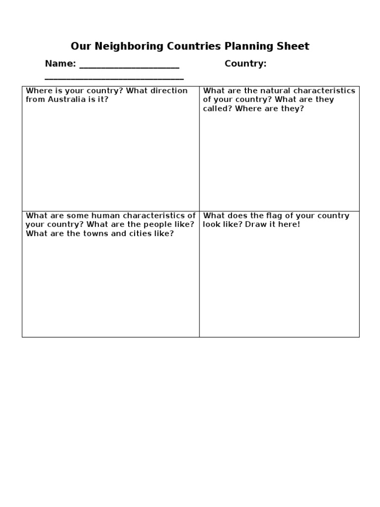 Planning Sheet | PDF