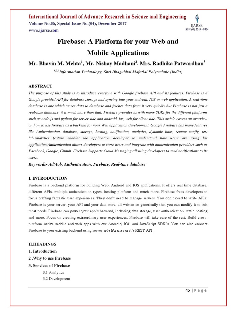 Firebase: Features and Benefits Overview | PDF | Web Application ...