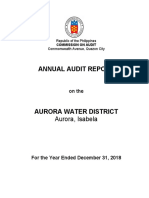 COA 2018 Annual Audit Report on Aurora Water District