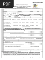 Philippine Statistics Authority Philsys Registration Form: Republic of The Philippines