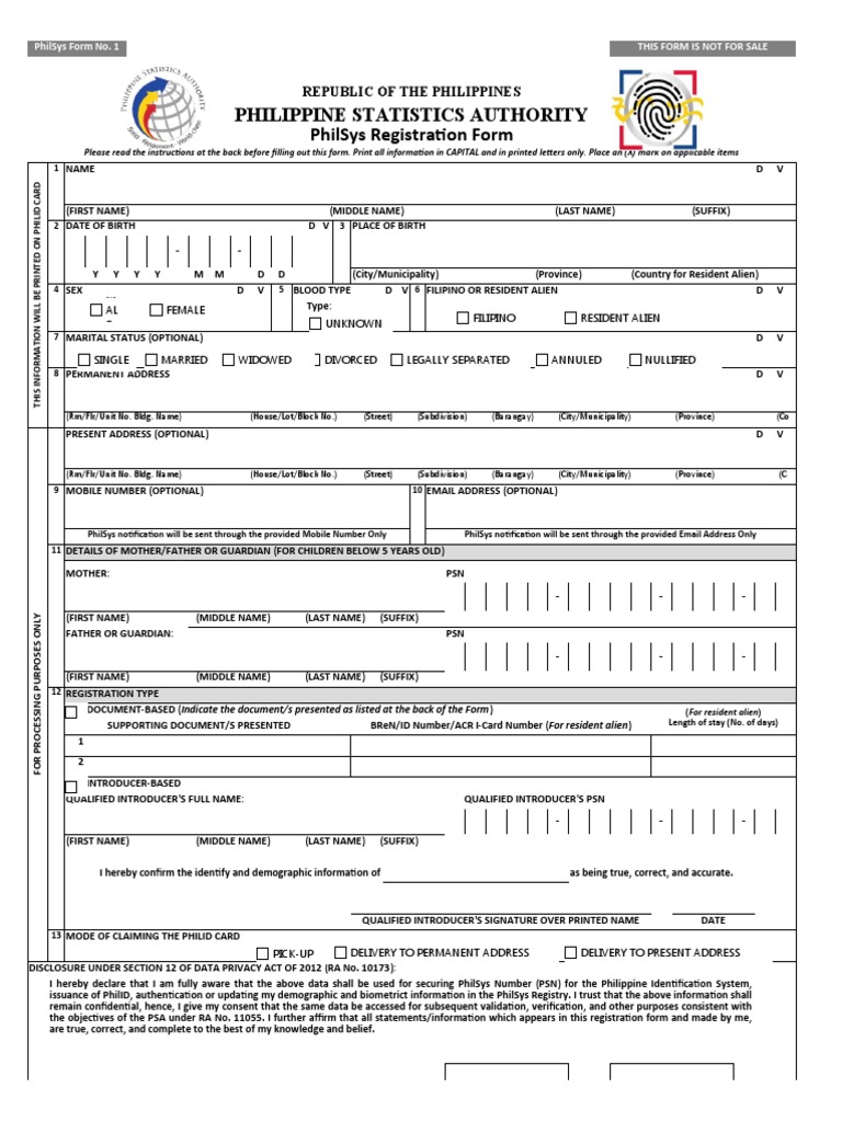 Philsys Registration Form Download - Colaboratory