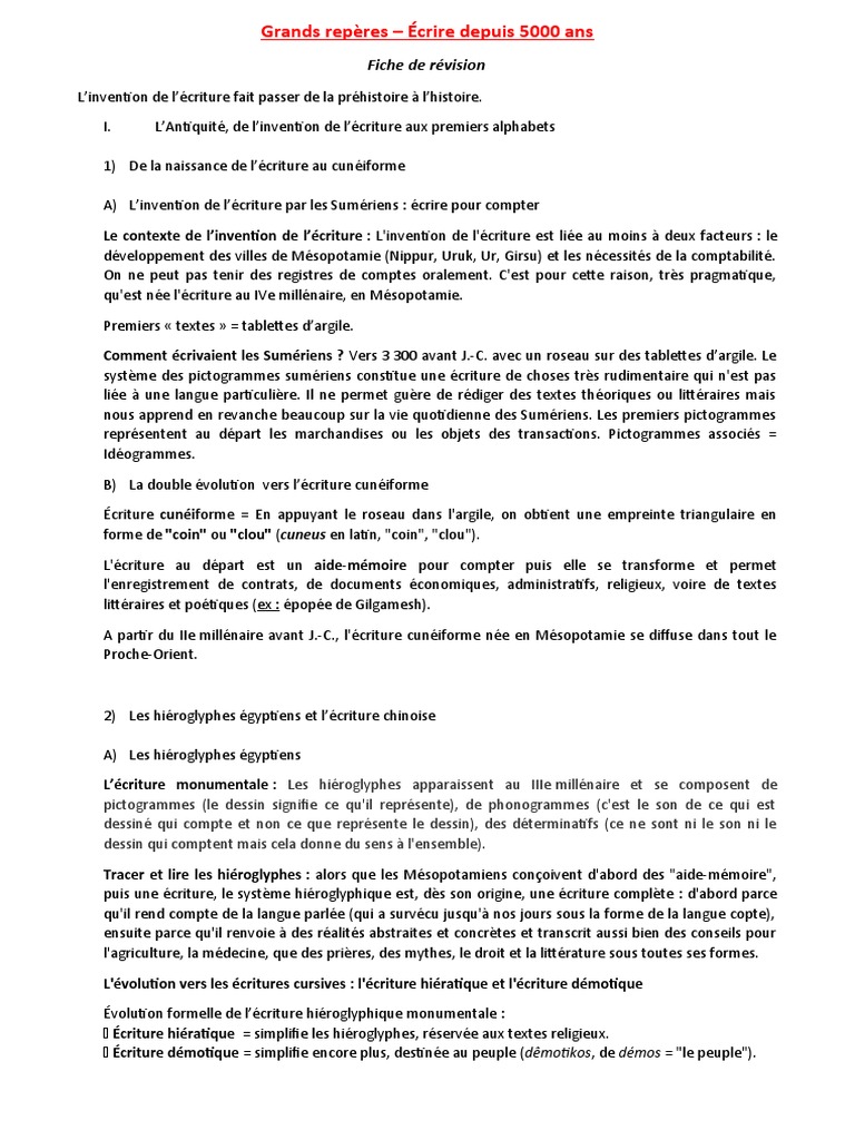 Fiche De Révision Sur La Littérature D idées Fiches Revisions Lettres | PDF | Écriture | Bibliothèques