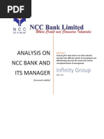 Analysis On NCC Bank and Its Manager: Infinity Group