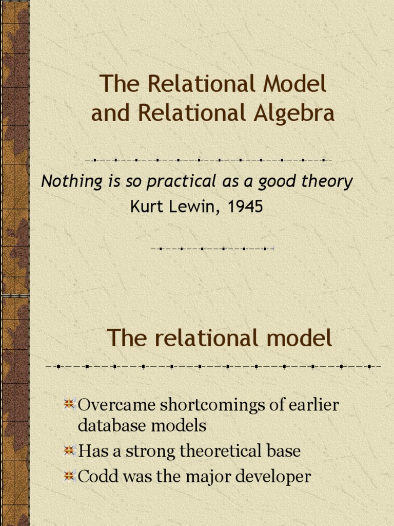 Understanding Relational Models & Algebra | PDF | Relational Database ...