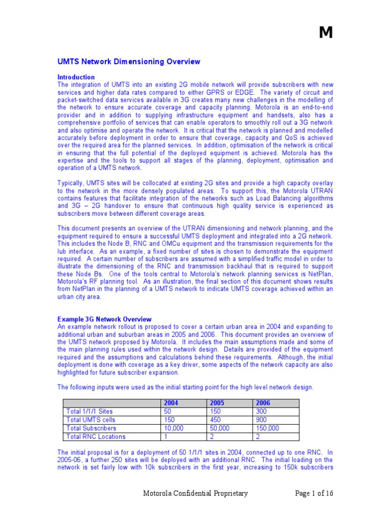 UMTS Network Planning by Motorola | PDF | 3 G | Computer Network