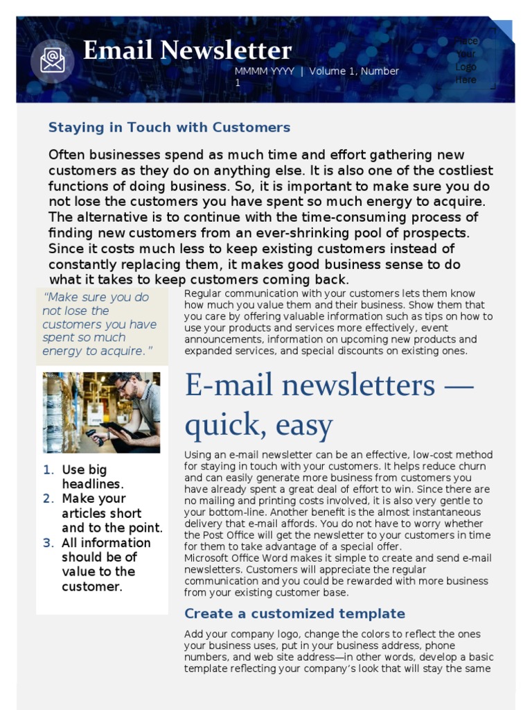 Email Newsletters: Retain Customers | PDF | Communication | Computing