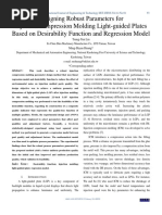 Designing Robust Parameters For Injection-Compression Molding Light-Guided Plates Based On Desirability Function and Regression Model