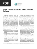 Angela Logomasini - Trash Counterproductive Waste Disposal Policies