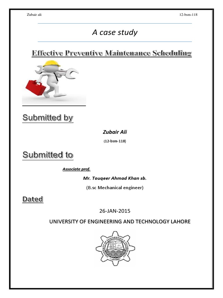 Effective Preventive Maintenance Scheduling | PDF | Computer Cluster ...