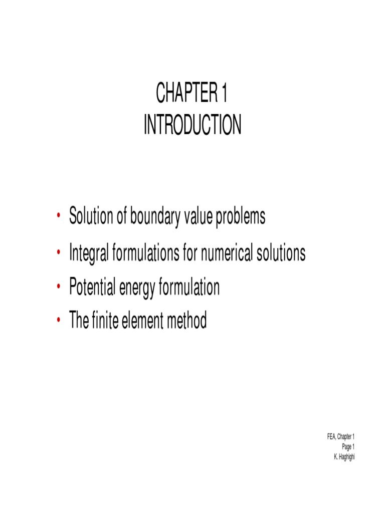 Introduction to Finite Element Analysis | PDF | Finite Element Method ...