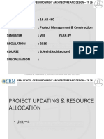 Subject Code: 16 AR 460 Subject Name: Project Management & Construction Semester: Viii Year: Iv Regulation: 2016 Course: B.Arch (Architecture) Specialisation