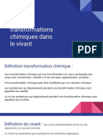 3°1 - SVT: Transformations Chimiques Dans Le Vivants