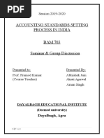 Accounting Standards Setting Process in India BAM 703 Seminar & Group Discussion