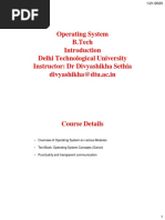 Operating System B.Tech Delhi Technological University Instructor: DR Divyashikha Sethia Divyashikha@dtu - Ac.in