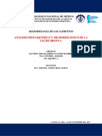 Análisis microbiológico y fisicoquímico de la leche