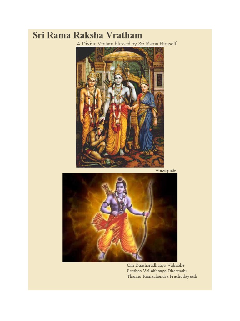 Sri Rama Raksha Vratham Guide | PDF | Rama | Sita