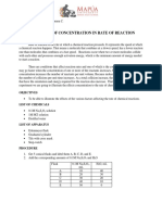 Effect of Concentration in Rate of Reaction