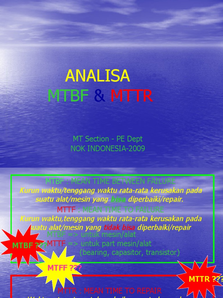 Analisa MTBF dan MTTR pada Mesin | PDF | Sains & Matematika
