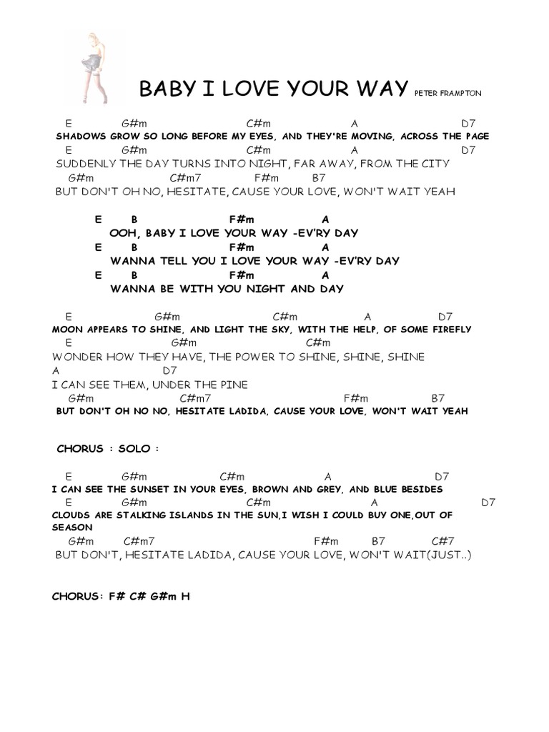 Peter Frampton Baby I Love Your Way Chords PDF