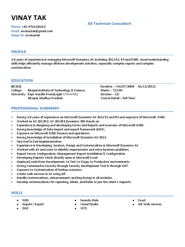 Vinay Tak Ax Technical Consultant Pdf Software Computing