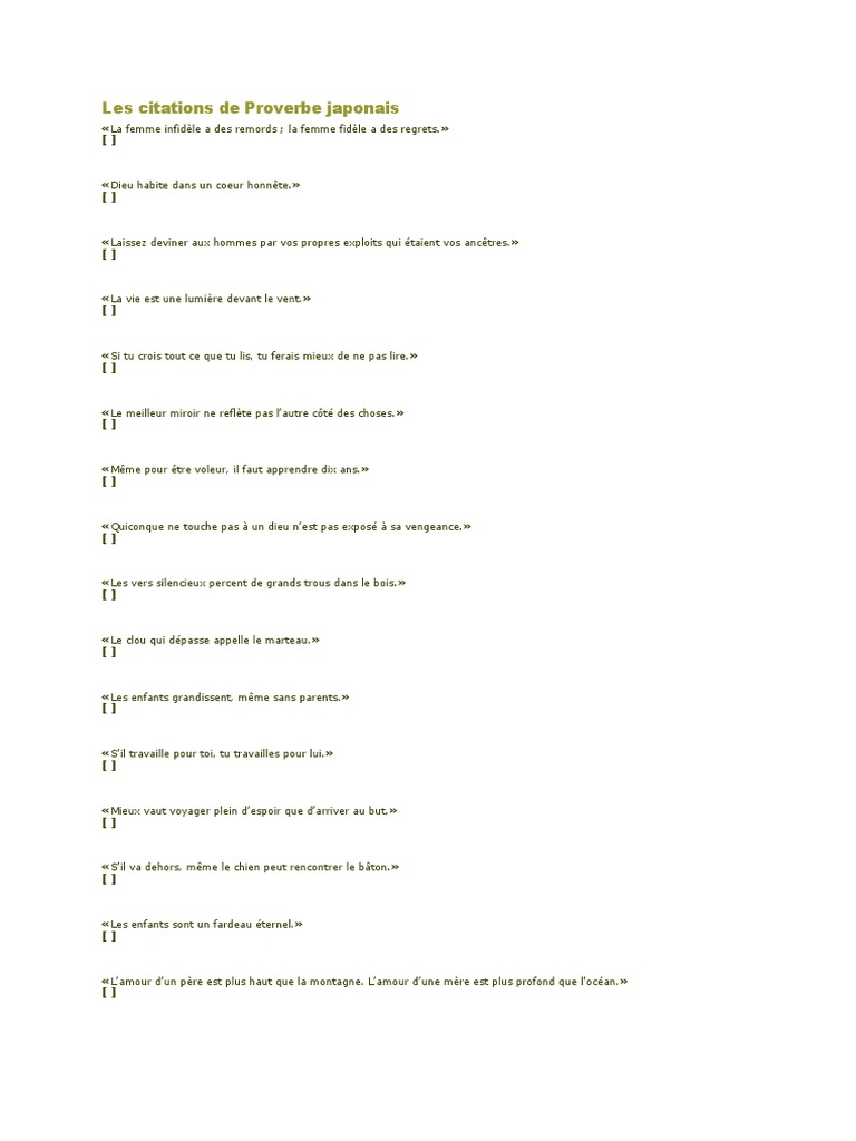 Les Citations De Proverbe Japonais Pdf Esope La Nature