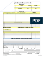 Supplier Deviation Request Form N°:: Part Description Part No: Revision PO Number