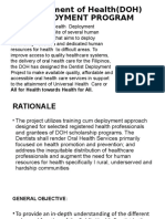 Department of Health (DOH) Deployment Program: Rationale