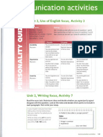 Unit 2, Use of English Focus, Activity 3: My Score