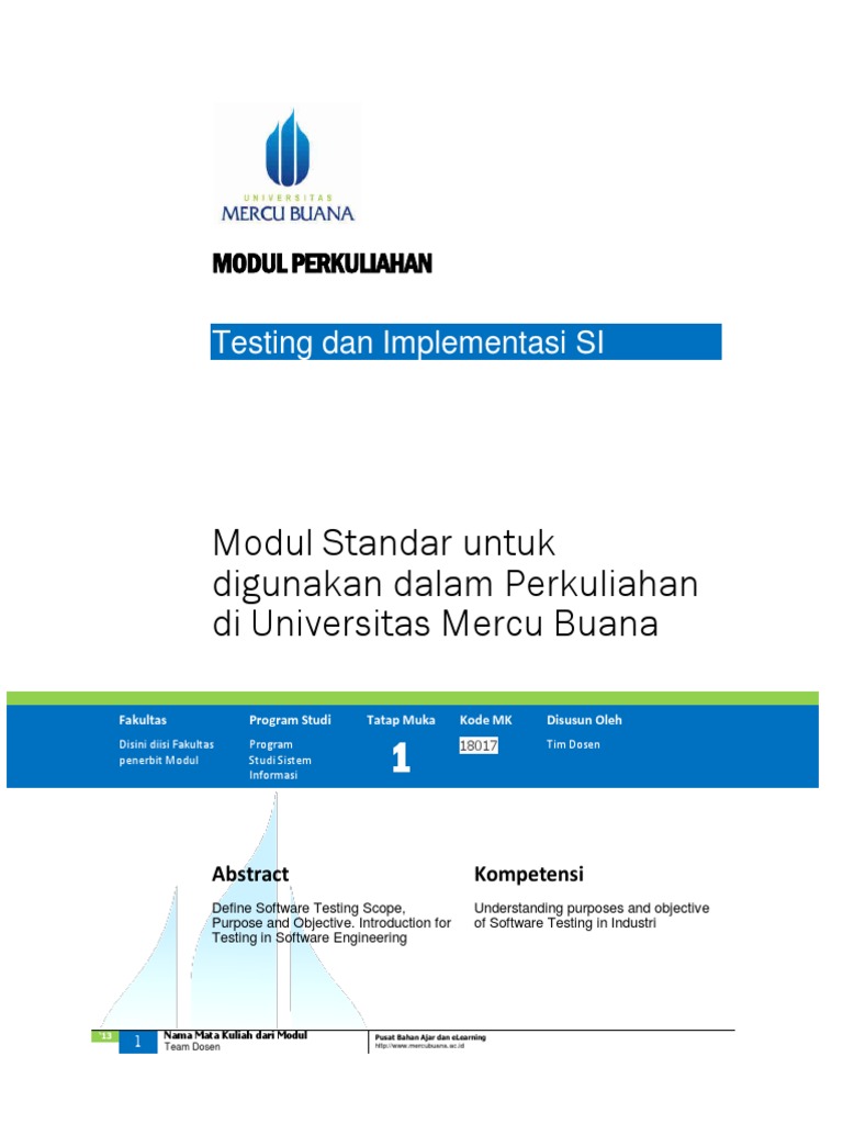 0 - Modul Testing Dan Implementasi | PDF
