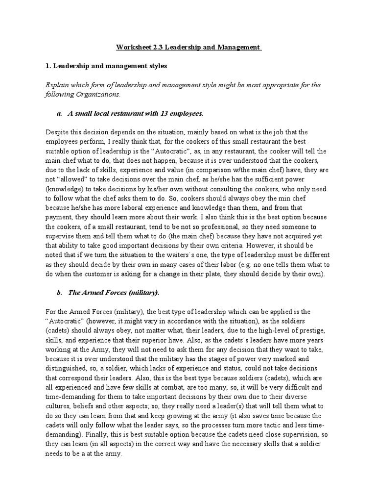 Leadership Styles in Organizations | PDF | Leadership | Military