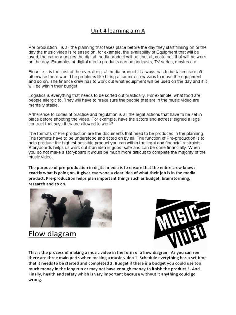 Unit 4 Learning Aim A | PDF | Filmmaking