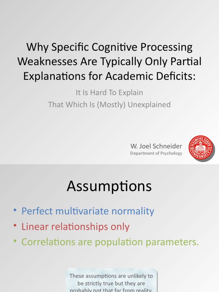 Why Specific Cognitive Processing Weaknesses Are Typically Only Partial ...
