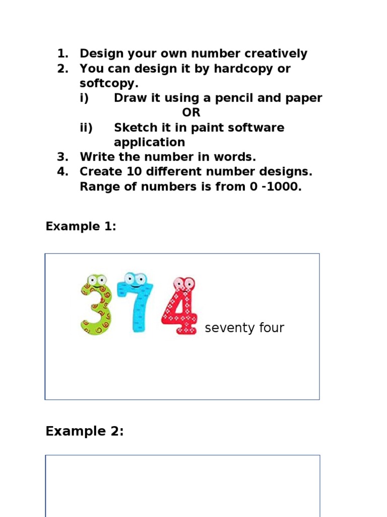 Creative Number Design Project | PDF | Career & Growth | Home & Garden