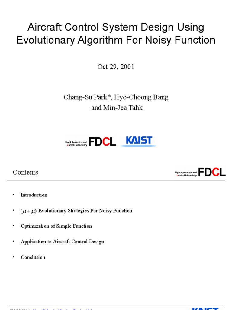 Aircraft Control System Design Using Evolutionary Algorithm For Noisy ...