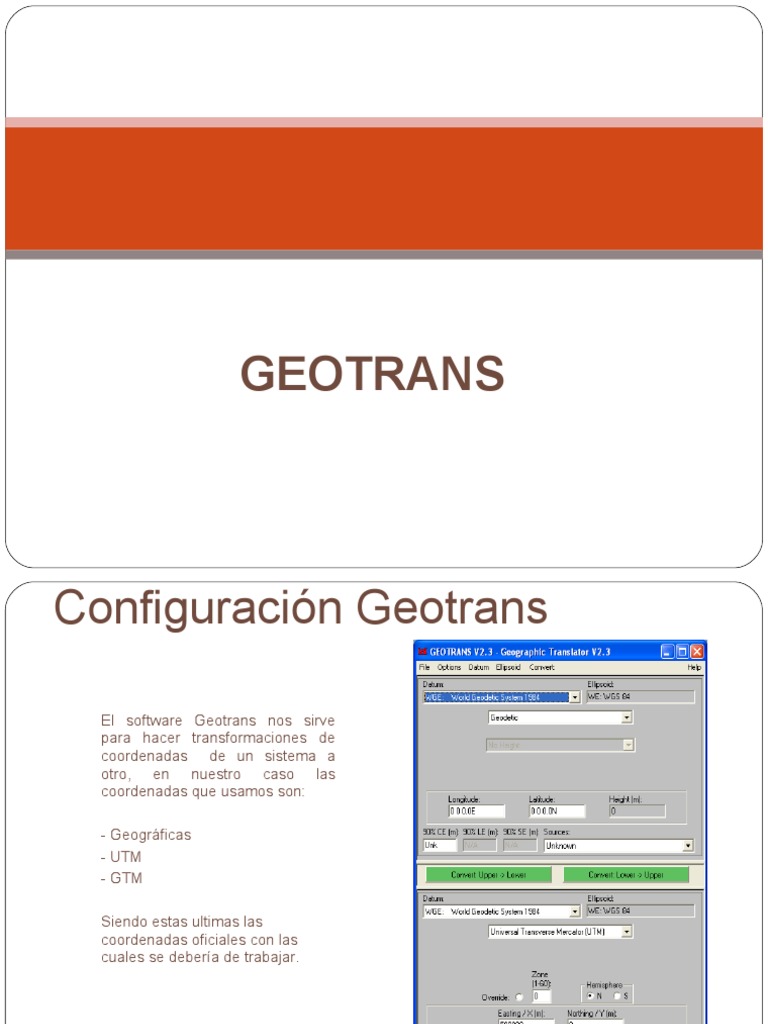 Configuración del Software Geotrans | PDF | Geomática | Observación ...