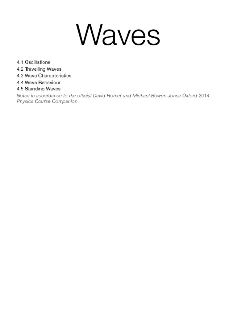 IB Physics: Understanding Wave Phenomena | PDF | Waves ...