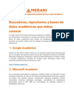 Buscadores, Repositorios y Bases de Datos Académicas Que Debes Conocer PDF