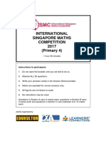 International Singapore Maths Competition 2017 (Primary 4) : Instructions To Participants