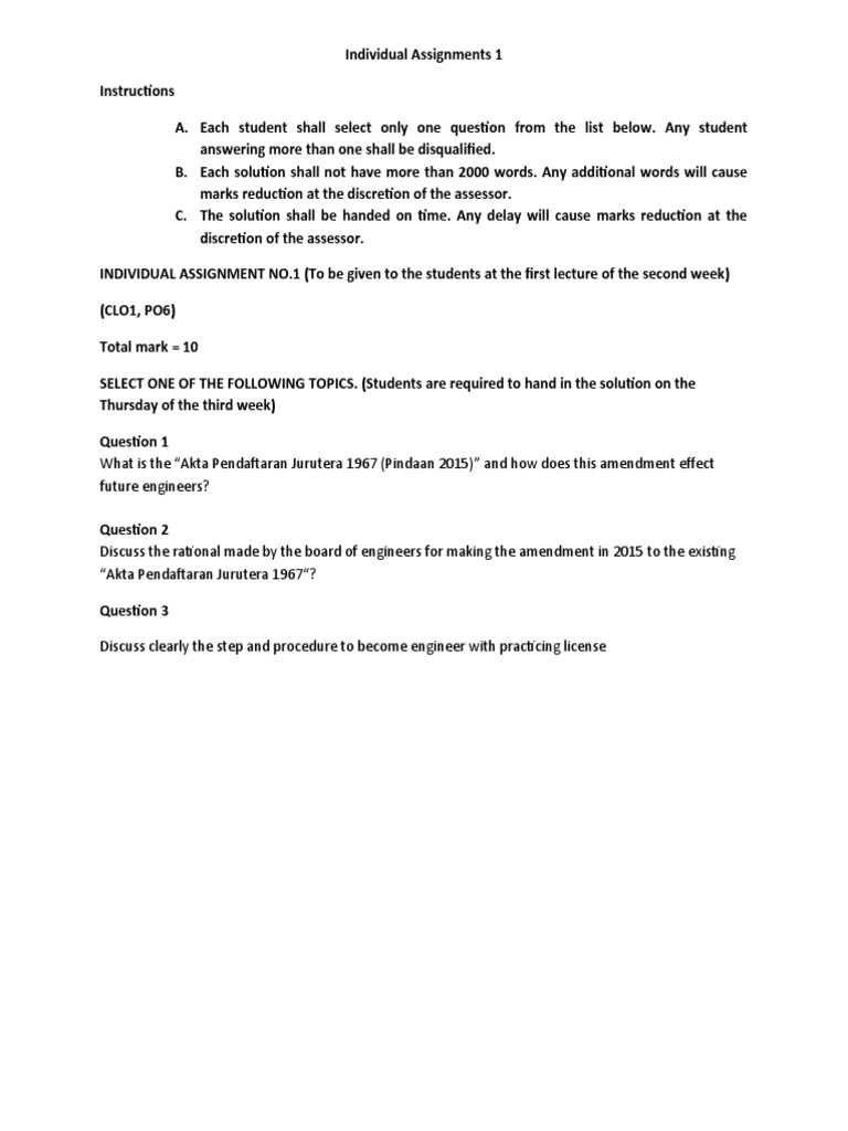 Assignments 1