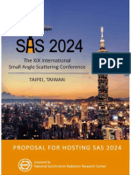 Proposal For Hosting Sas 2024: The XIX International Small Angle Scattering Conference Taipei, Taiwan