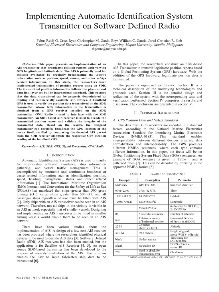 Implementing Automatic Identification System Transmitter On Software ...