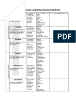 Bloom's Revised Taxonomy Planning Framework: Creating