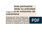 Operadores Portuarios Mantendrán Su Actividad Logística en Extensión de Cuarentena