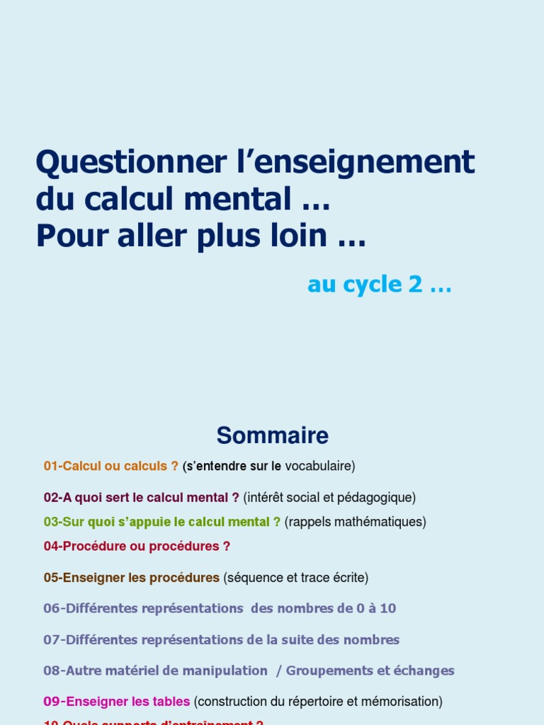 Le calcul mental entre sens et technique - Chapitre II. Procédures