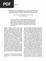 A Meditation On Mediation: Evidence That Structural Equations Models Perform Better Than Regressions