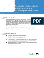 Response Planning For Kindergarten To Grade 12 (K-12) Learning During COVID-19 Suspension of Classes