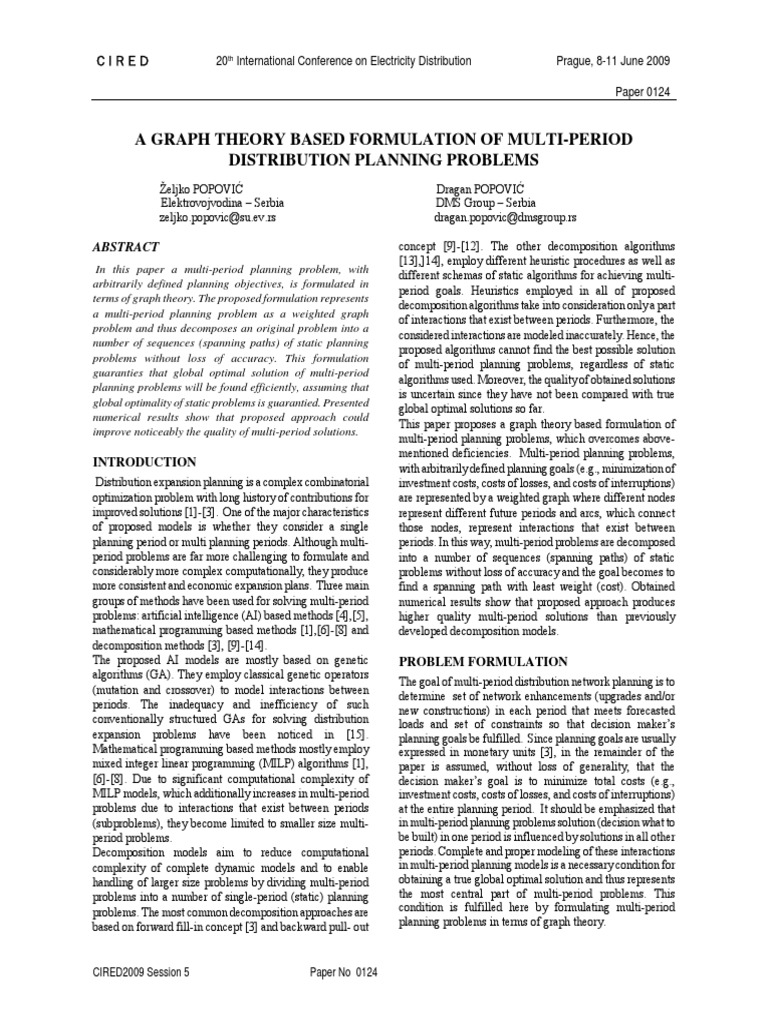 Graph Theory for Multi-Period Planning | PDF | Mathematical ...