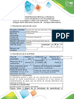 Guía de Actividades y Rúbrica de Evaluación - Actividad 2 - Indagar Sobre Diferentes Fuentes de Energías Alternativas