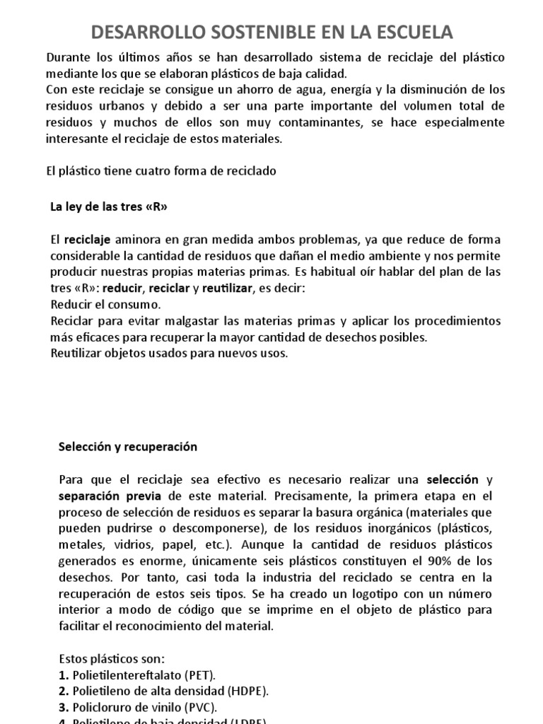 Proceso Del Reciclado de Plastico | PDF | El plastico | Residuos